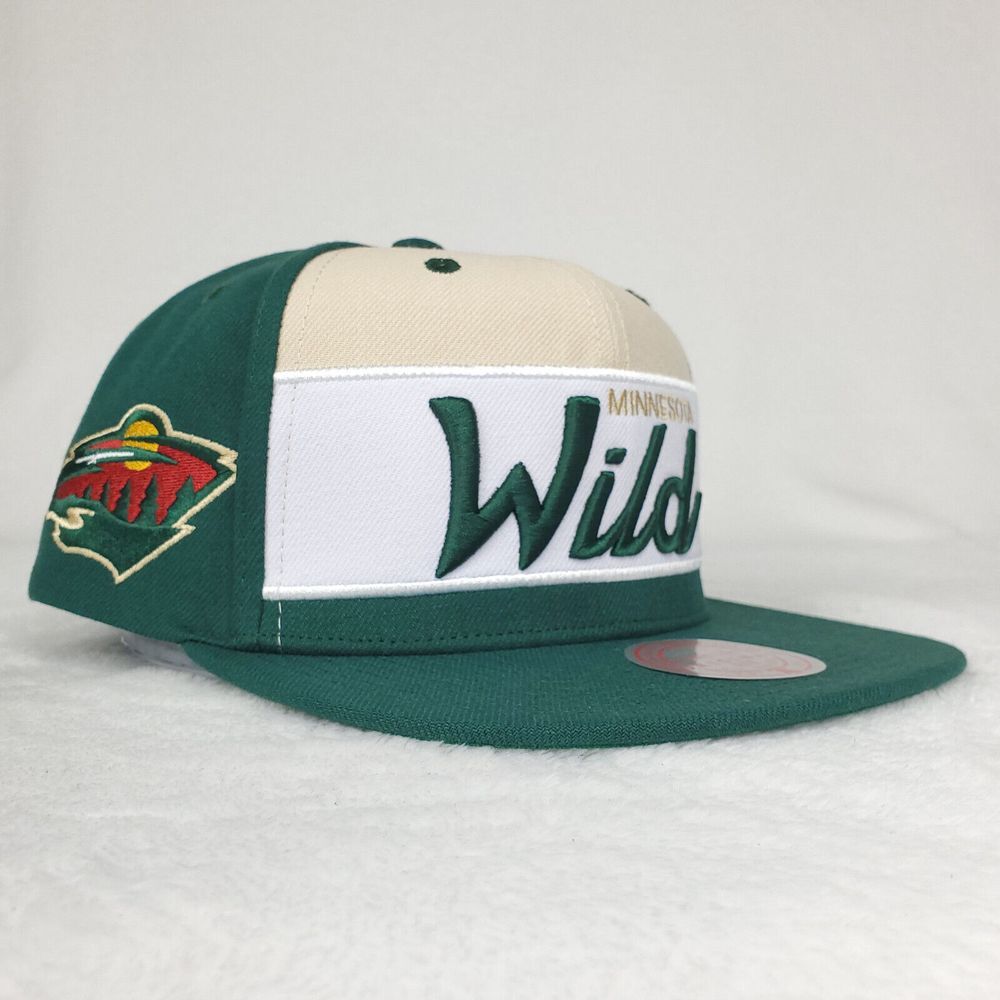 Minnesota Wild Mitchell & Ness NHL Snapback Hat Cap 3D Logo Green White NWT - Picture 3 of 8